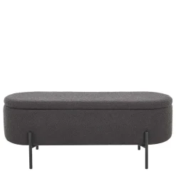 Wohnen Küchenbänke|Bettbänke*Ovale Truhenbank in Anthrazit Boucle - Comoto