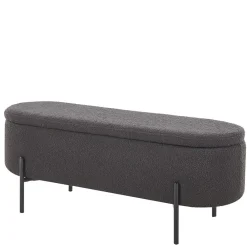 Wohnen Küchenbänke|Bettbänke*Ovale Truhenbank in Anthrazit Boucle - Comoto