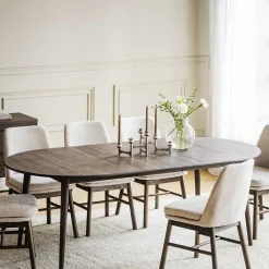 Wohnen Küchentische|Skandinavische Möbel*Ovaler Ausziehtisch in Eiche Dunkel - Relencia