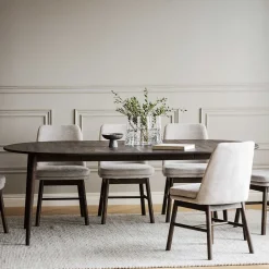 Wohnen Küchentische|Skandinavische Möbel*Ovaler Ausziehtisch in Eiche Dunkel - Relencia