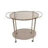 Wohnen Braune Möbel|Glasmöbel*Ovaler Barwagen mit Glas Twinta & Metall Bronzefarben