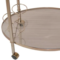 Wohnen Braune Möbel|Glasmöbel*Ovaler Barwagen mit Glas Twinta & Metall Bronzefarben