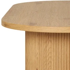 Wohnen Ovaler Couchtisch in Eiche Holzoptik - Saracan