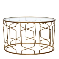 Wohnen Ovaler Design Couchtisch aus Klarglas - Arsenal