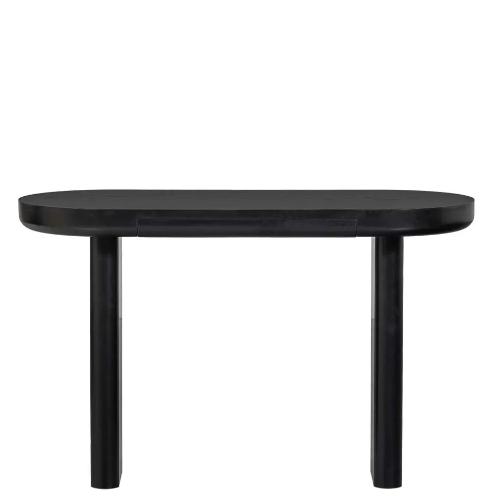 Kinder Wohnen Ovaler Design Schreibtisch in Schwarz Holzoptik - Belinda