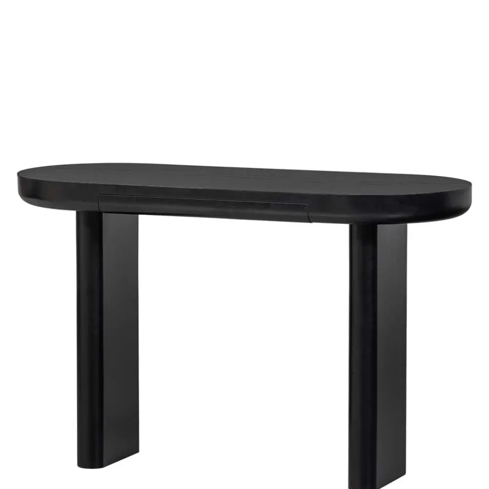 Kinder Wohnen Ovaler Design Schreibtisch in Schwarz Holzoptik - Belinda