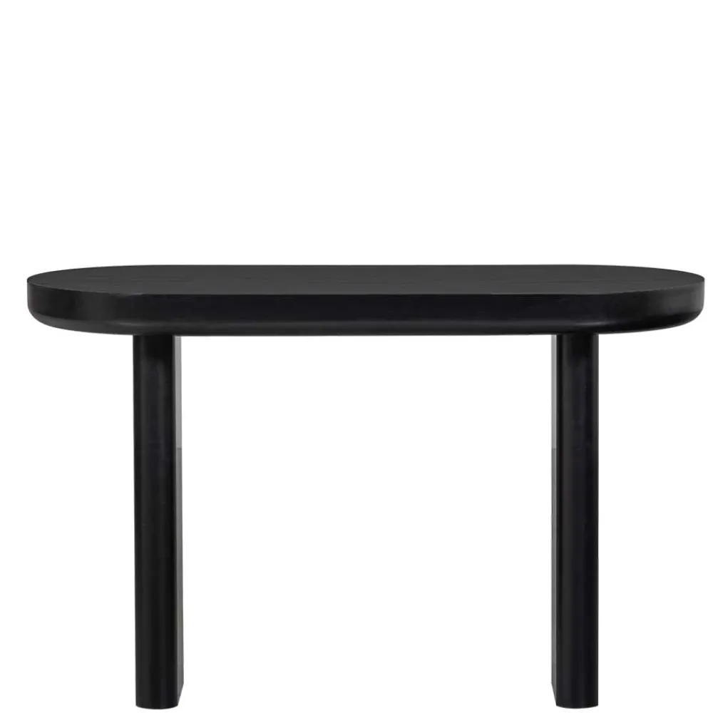 Kinder Wohnen Ovaler Design Schreibtisch in Schwarz Holzoptik - Belinda