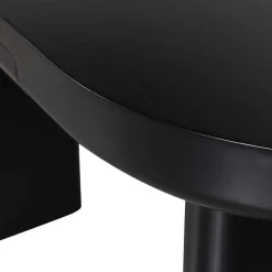 Kinder Wohnen Ovaler Design Schreibtisch in Schwarz Holzoptik - Belinda