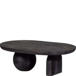 Wohnen Ovaler Design-Couchtisch in Schwarz - Islando