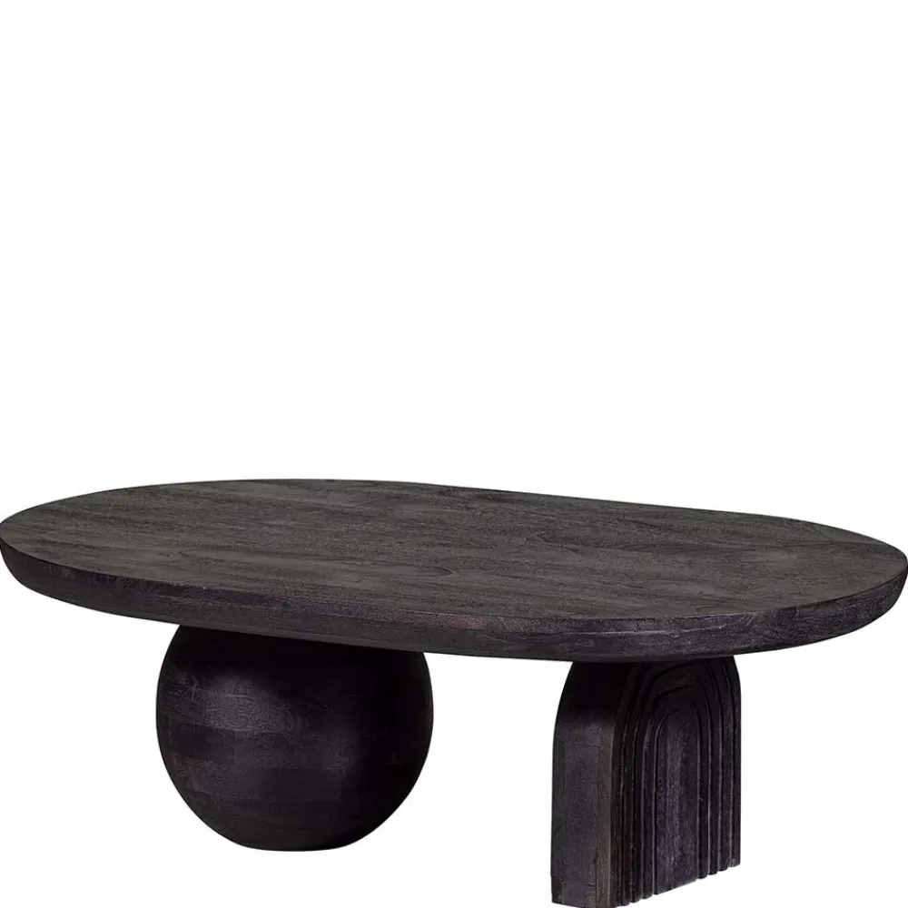 Wohnen Ovaler Design-Couchtisch in Schwarz - Islando