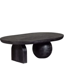Wohnen Ovaler Design-Couchtisch in Schwarz - Islando