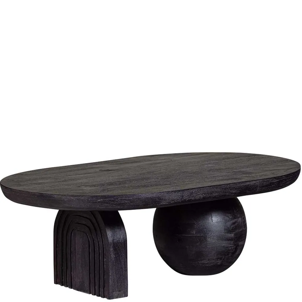 Wohnen Ovaler Design-Couchtisch in Schwarz - Islando