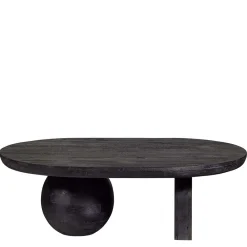 Wohnen Ovaler Design-Couchtisch in Schwarz - Islando