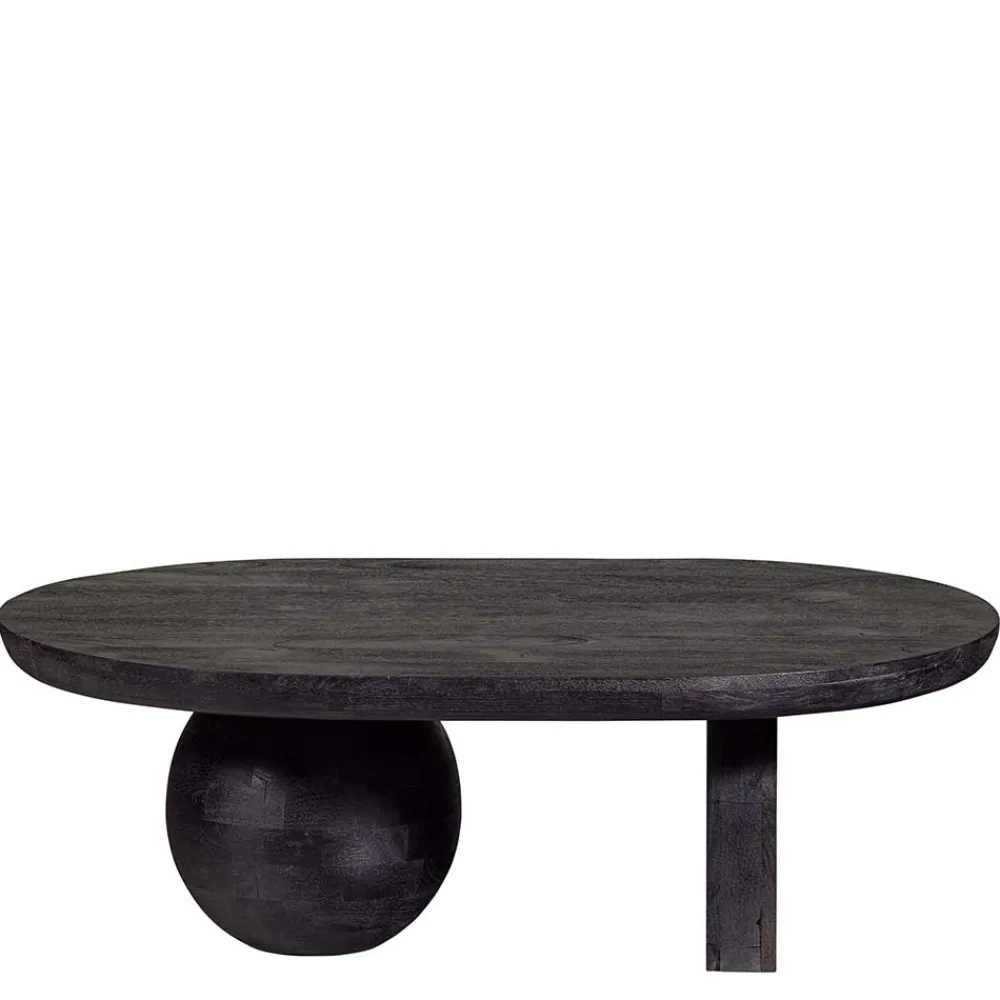 Wohnen Ovaler Design-Couchtisch in Schwarz - Islando