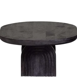 Wohnen Ovaler Design-Couchtisch in Schwarz - Islando