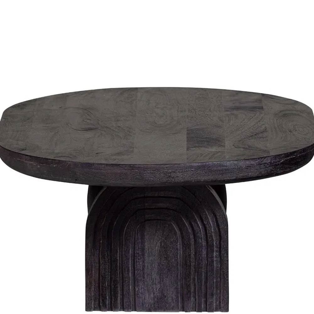 Wohnen Ovaler Design-Couchtisch in Schwarz - Islando