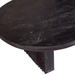 Wohnen Ovaler Design-Couchtisch in Schwarz - Islando