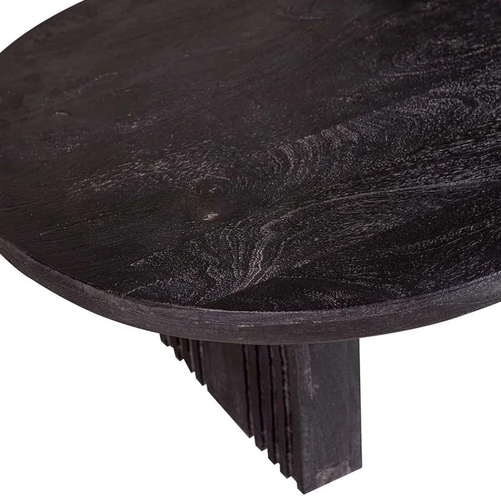 Wohnen Ovaler Design-Couchtisch in Schwarz - Islando