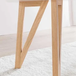 Wohnen Küchentische|Skandinavische Möbel*Ovaler Designtisch in Weiß & Eichefarben - Calypso