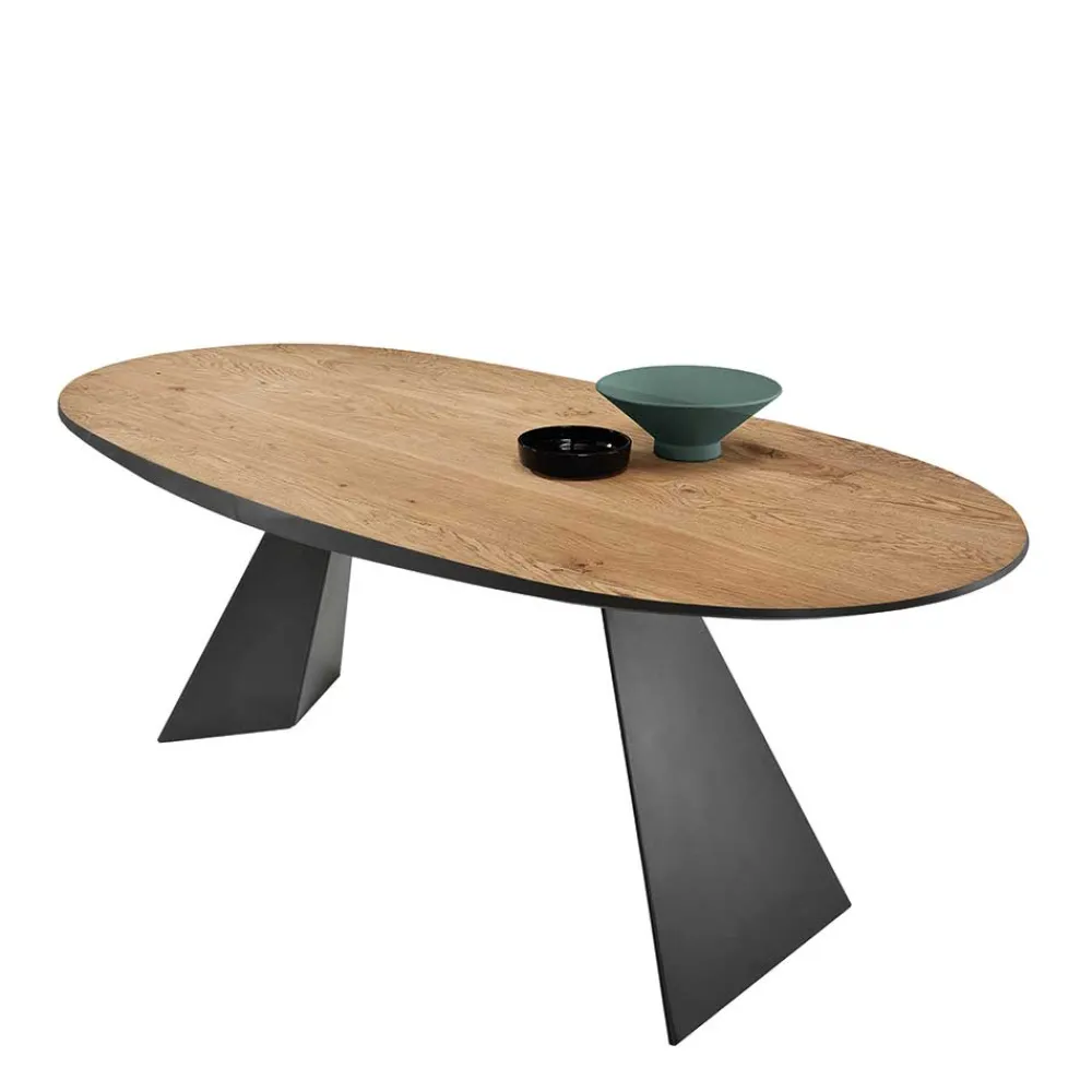 Wohnen Ovaler Designtisch mit Schweizer Kante - Sinvoje