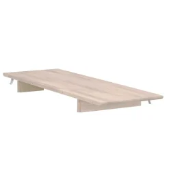 Wohnen Ovaler Esstisch Eiche White Wash & 4 Stühle Pessoa mit Webstoff Grau (fünfteilig)