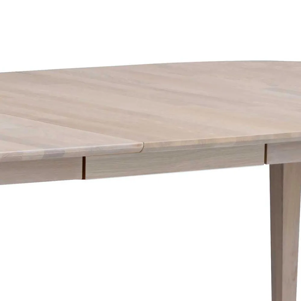 Wohnen Ovaler Esstisch Eiche White Wash & 4 Stühle Pessoa mit Webstoff Grau (fünfteilig)