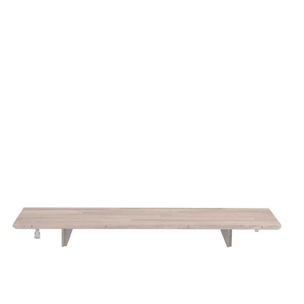 Wohnen Ovaler Esstisch Eiche White Wash & 4 Stühle Pessoa mit Webstoff Grau (fünfteilig)