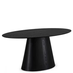 Wohnen Esszimmertische|Skandinavische Möbel*Ovaler Esszimmertisch in Schwarz Eiche - Vuschea