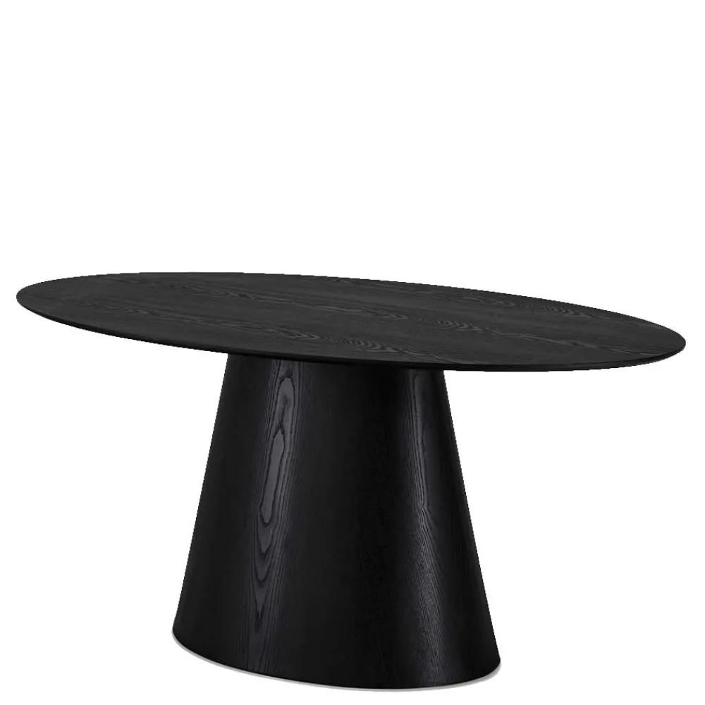 Wohnen Esszimmertische|Skandinavische Möbel*Ovaler Esszimmertisch in Schwarz Eiche - Vuschea