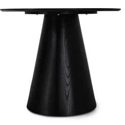 Wohnen Esszimmertische|Skandinavische Möbel*Ovaler Esszimmertisch in Schwarz Eiche - Vuschea