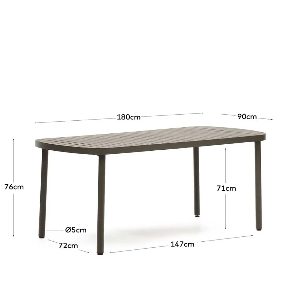 Wohnen Ovaler Gartentisch aus Aluminium - Ocna