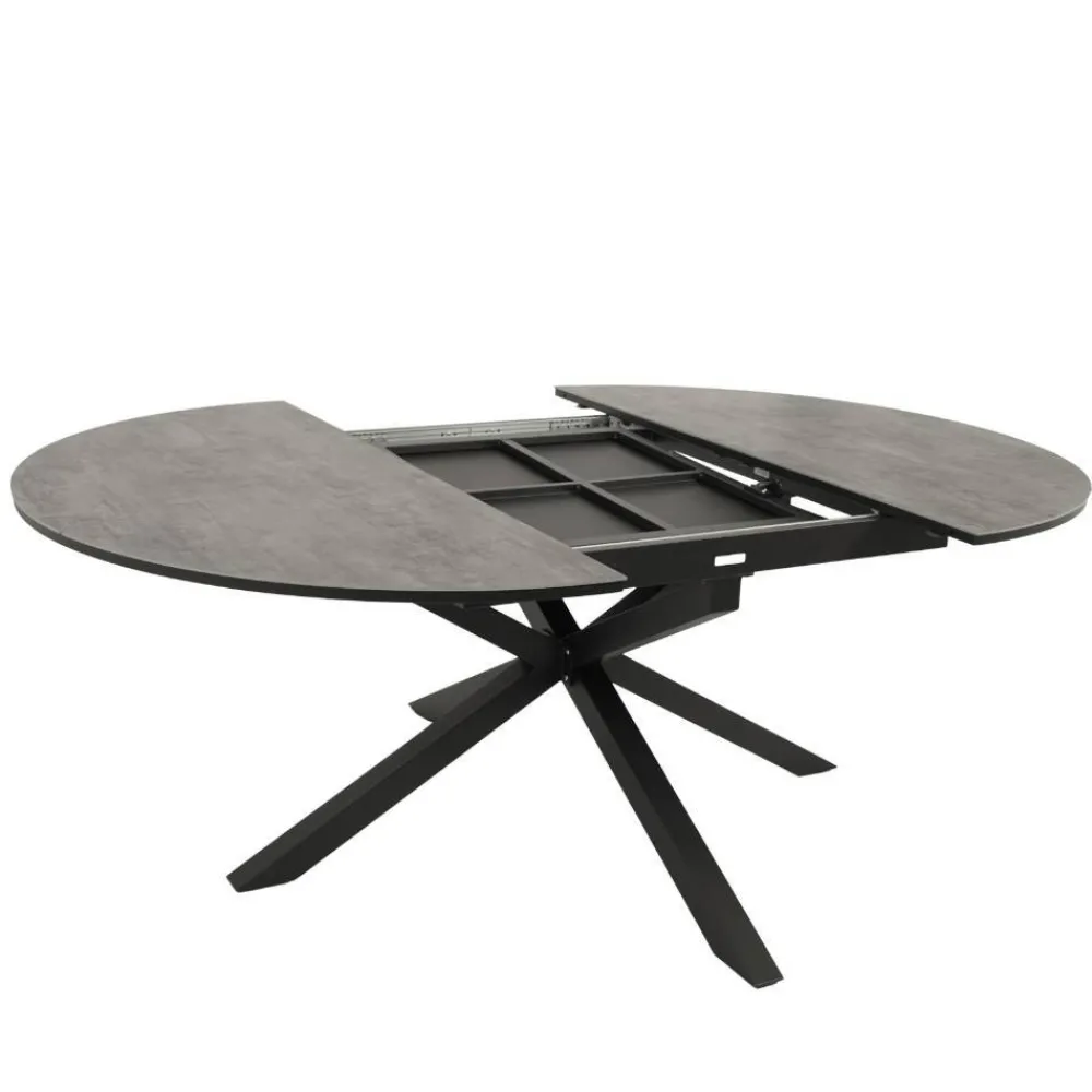 Wohnen Metall-Gartenmöbel*Ovaler Outdoor Ausziehtisch mit Spider Gestell - Petrol