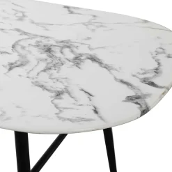 Wohnen Ovaler Retro Esstisch in Marmoroptik - Little
