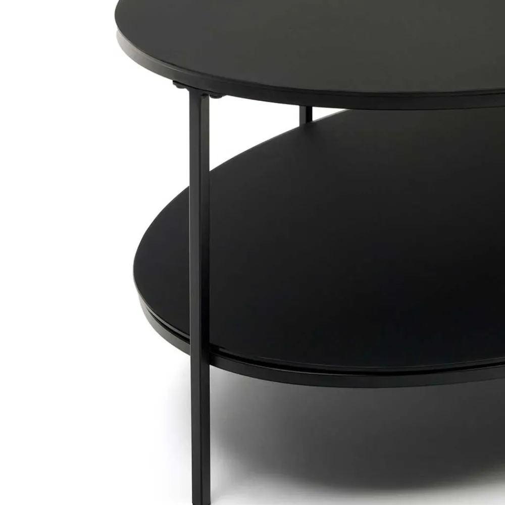 Wohnen Ovaler Sofatisch aus Glas und Metall - Calama