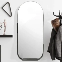 Wohnen Spiegel|Flurspiegel*Ovaler Spiegel mit Ablage - Dorcamido