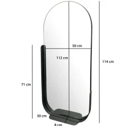 Wohnen Spiegel|Flurspiegel*Ovaler Spiegel mit Ablage - Dorcamido