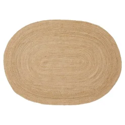 Wohnen Ovaler Teppich aus Jute in Natur - Singing