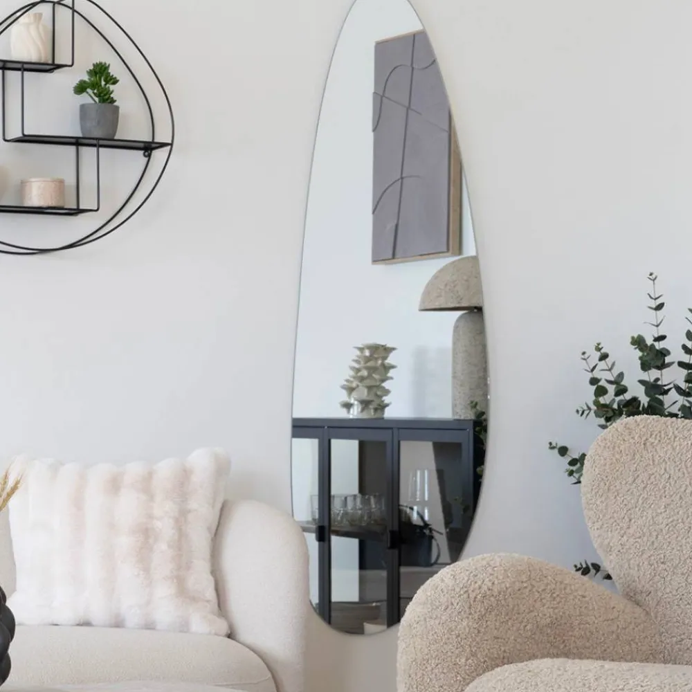 Wohnen Spiegel|Flurspiegel*Ovaler Wandspiegel ohne Rahmen - Lantikia