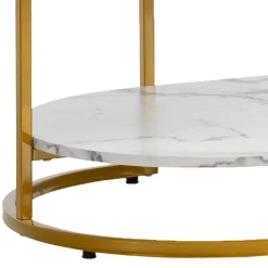 Wohnen Ovaler Wohnzimmertisch im Marmor Look - Narkus