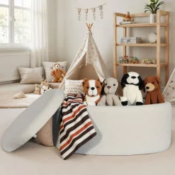 Wohnen Skandinavische Möbel|Sessel & Hocker*Ovaler XL Hocker mit Stauraum-Truhe - Barracin