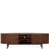 Wohnen Tv & Hifi-Möbel|Tv & Hifi-Möbel*Ovales Retro TV Lowboard aus Akazie - Chalil