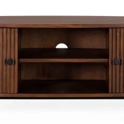 Wohnen Tv & Hifi-Möbel|Tv & Hifi-Möbel*Ovales Retro TV Lowboard aus Akazie - Chalil