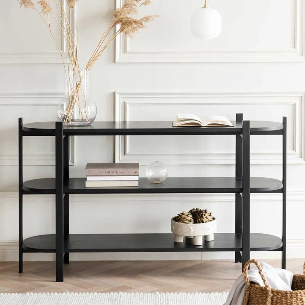 Wohnen Büro-Raumteiler*Ovales Standregal im Skandi Design - Pamban