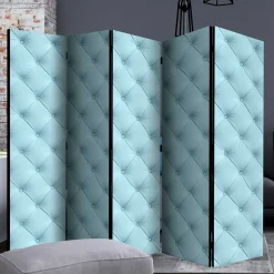Wohnen Paravent im Chesterfield Look in Hellblau - Prenzla