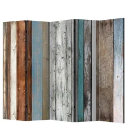 Wohnen Paravent im Shabby Holzwand Look - Deta