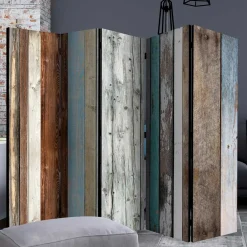 Wohnen Paravent im Shabby Holzwand Look - Deta
