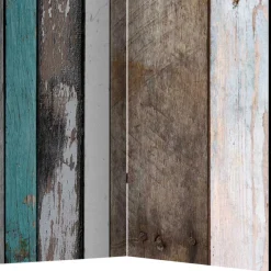 Wohnen Paravent im Shabby Holzwand Look - Deta