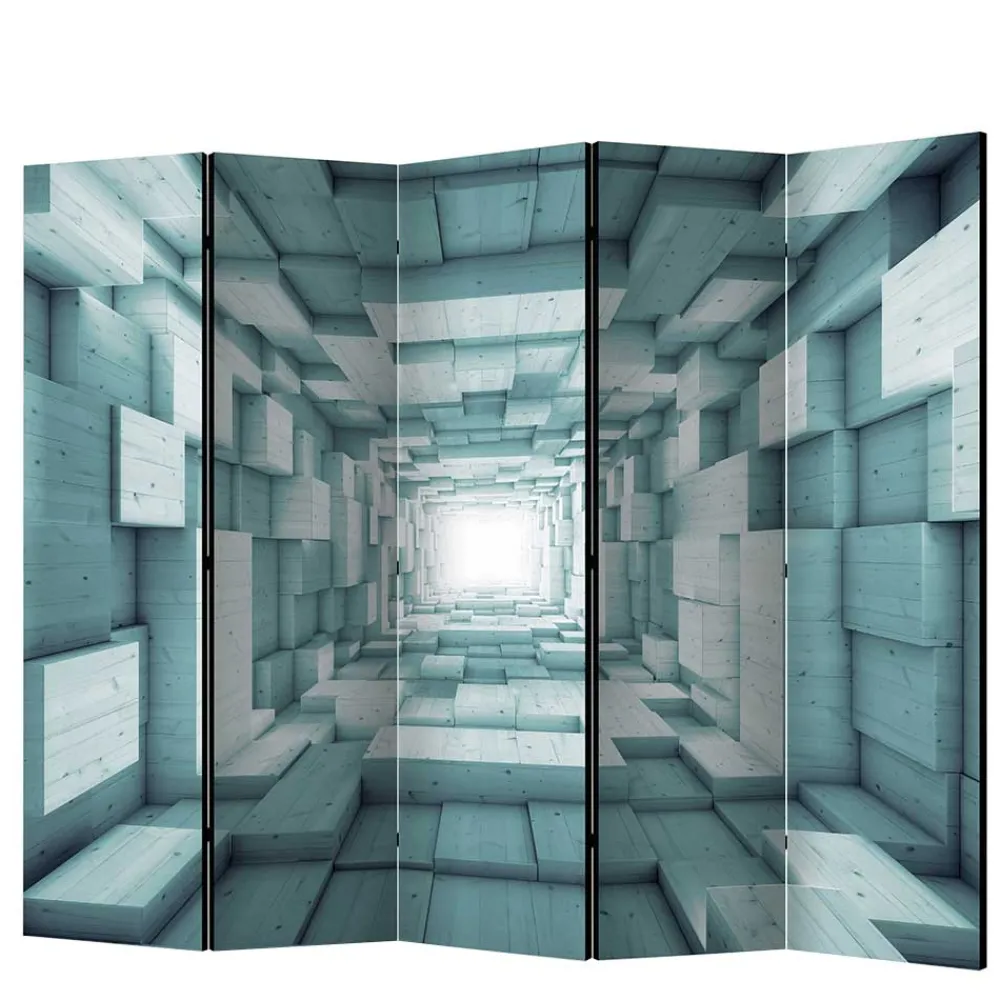 Wohnen Wohnzimmer-Regale|Paravents*Paravent in Blaugrau 3D Motiv Druck - Veit