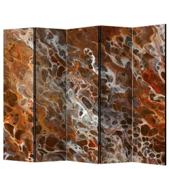 Wohnen Paravent in Braun Grau Orange Schlieren - Bassy