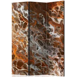 Wohnen Paravent in Braun Grau Orange Schlieren - Bassy